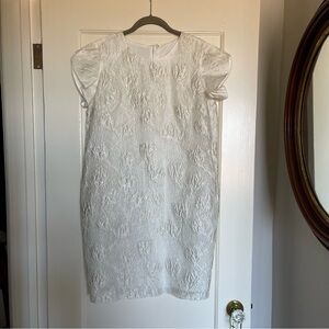 White brocade dress